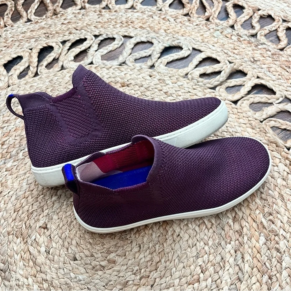 ROTHY’S The Chelsea Berry Lattice Knit High Top Sneaker Ankle Boots Shoes Sz 8.5